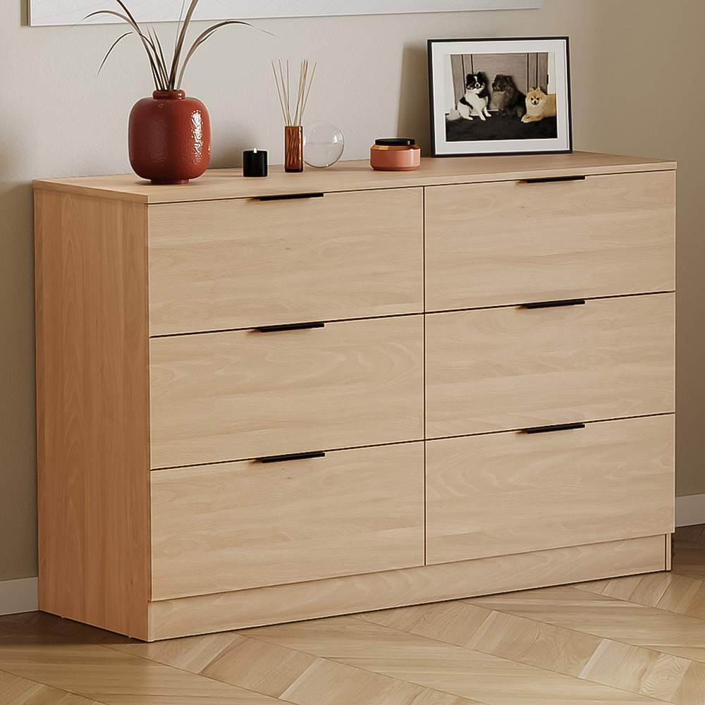 VIDA DESIGNS Trega 6 Drawer Pine Chest of Drawers Image 1
