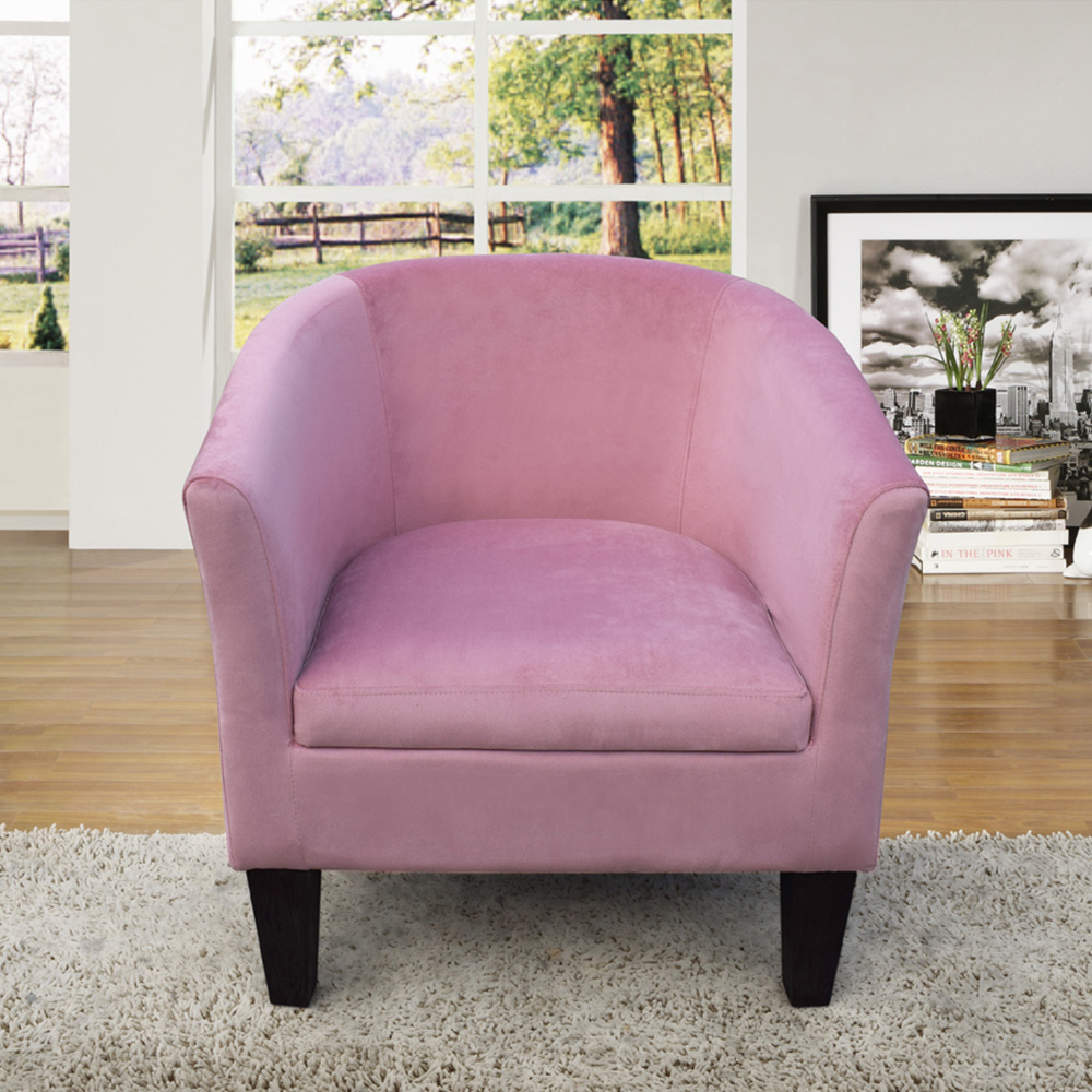 Comfy Living Pink Brushed Velvet Tub Chair Image 4