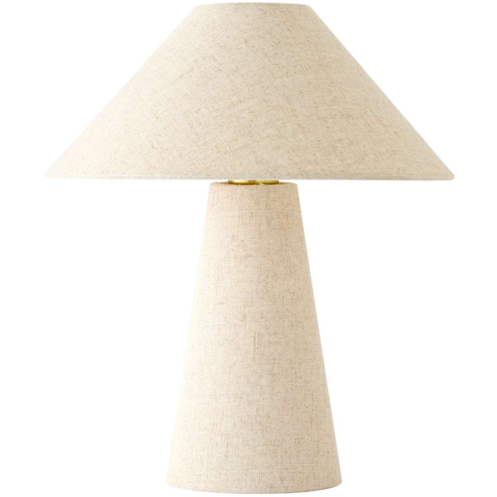 ValueLights Gigi Linen Tapered Full Fabric Conical Shade Table Lamp with Bulb Image 1