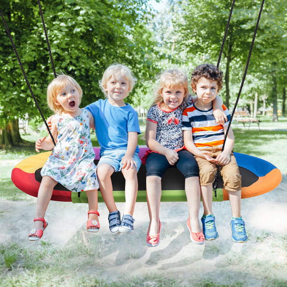 Costway Multicolour Children Oval Adjustable Swing Set 150cm Image 5