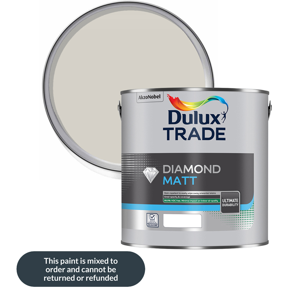 Dulux Trade Pebble Shore Walls and Ceilings Diamond Matt Paint 2.5L Image 1
