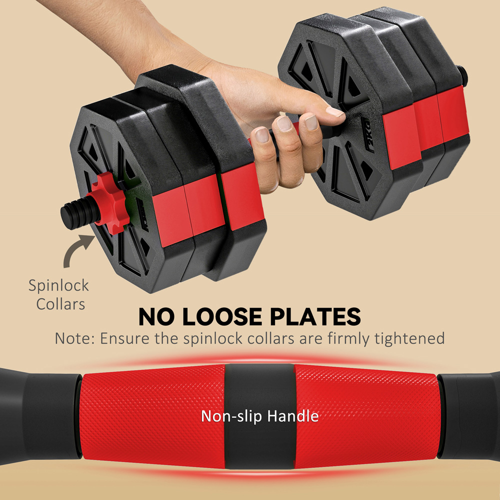 SPORTNOW 6-in-1 Red Adjustable Weight Set 20kg Image 6