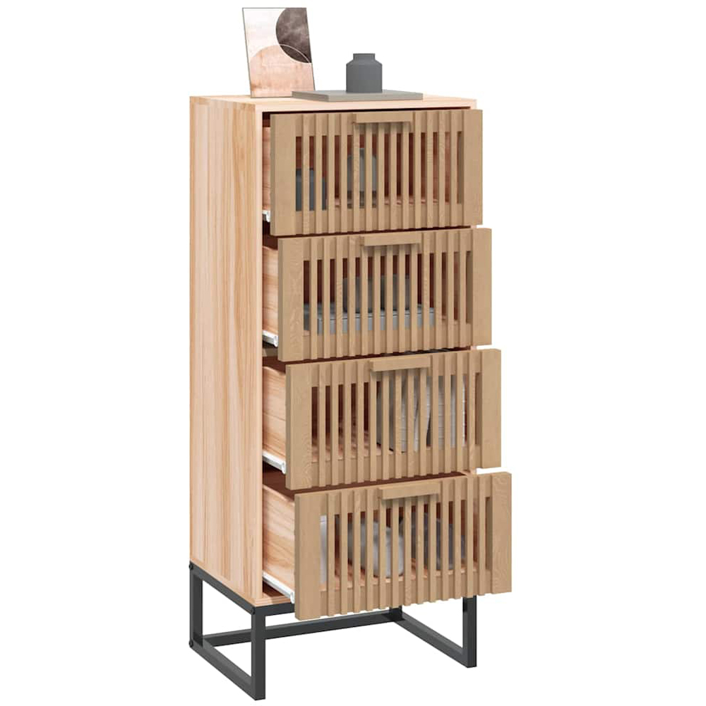 vidaXL 4 Drawer Brown Highboard Image 3