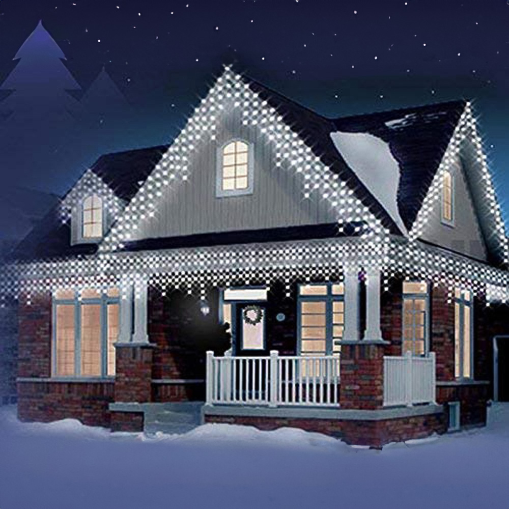Best Artificial 10m Bright White Multi Function Mains Powered Icicle Light Image 1