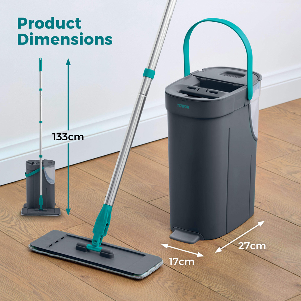 Tower Flat Mop and Bucket Set Image 8