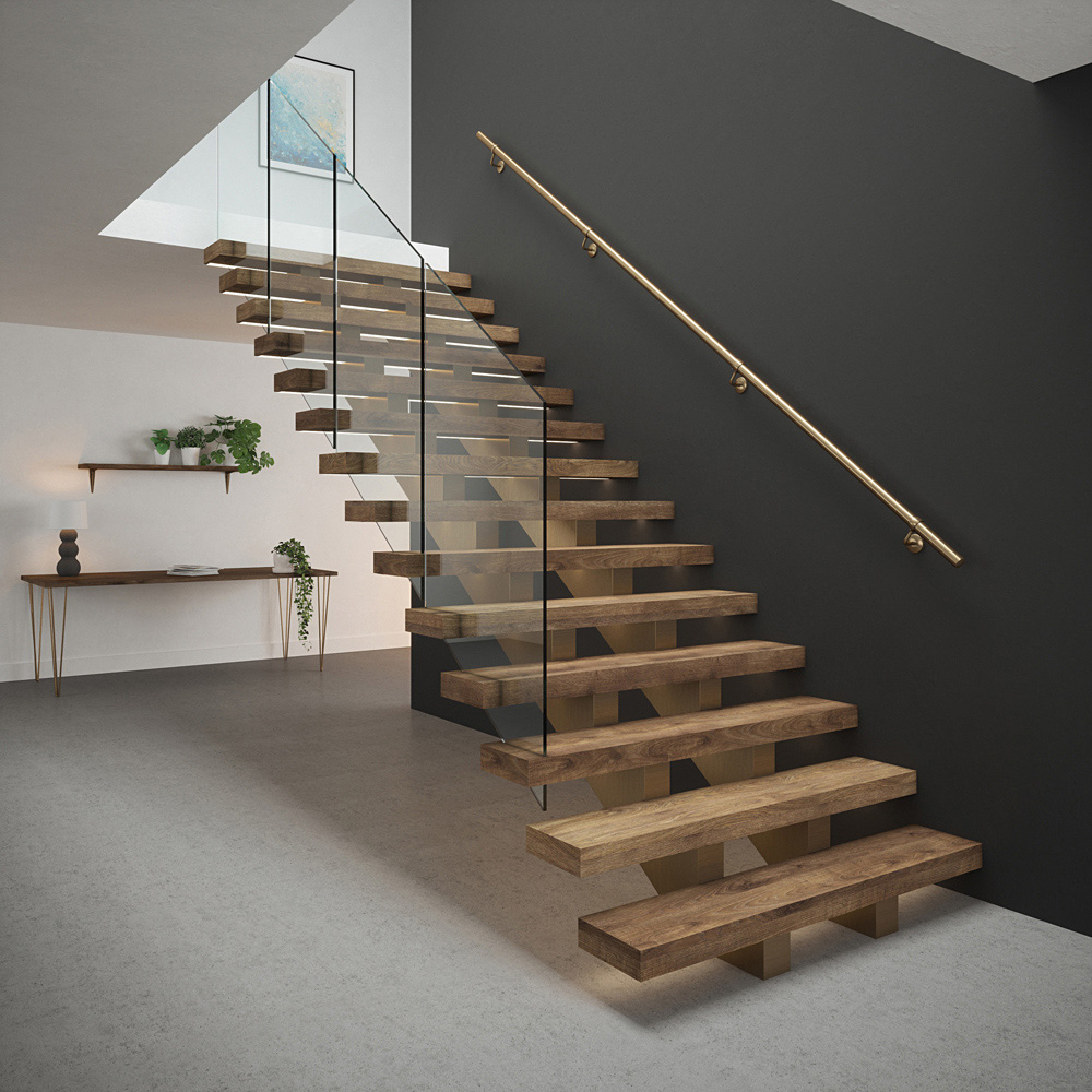 Rothley Stainless Steel Antique Brass Stair Hand Rail Kit 3.6m Image 9