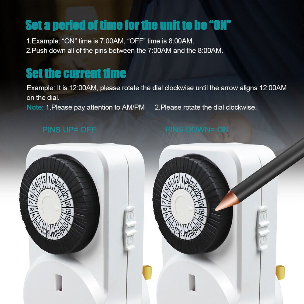 ExtraStar White 24 Hour Plug In Mechanical Timer Image 2