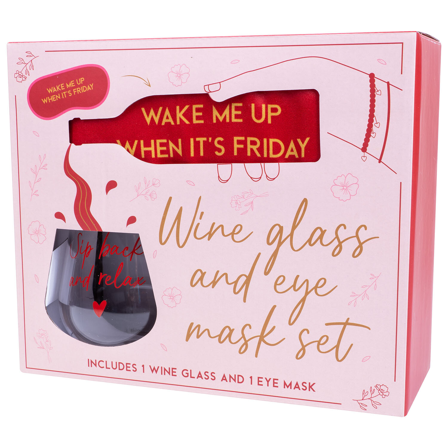 Wine Glass and Eyemask Set - Multicolour Image 2