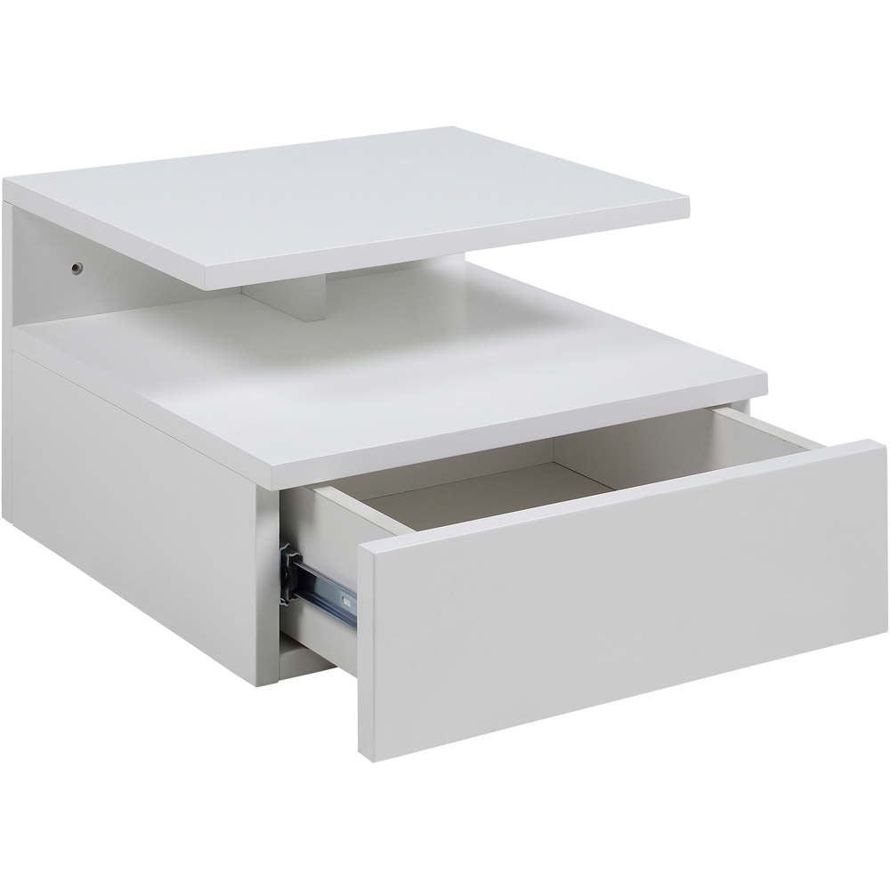 Florence Ashlan Single Drawer White Bedside Table Image 2