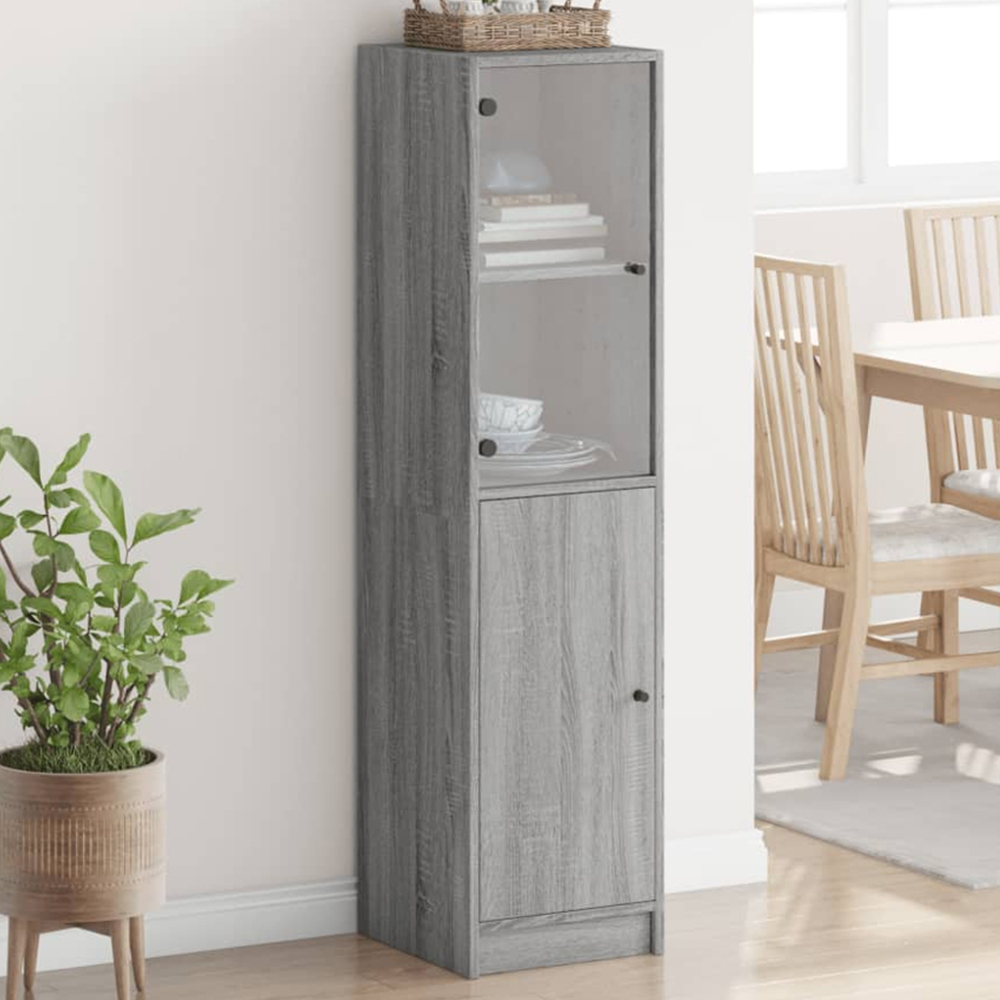 vidaXL 2 Door Grey Sonoma Highboard Image 1