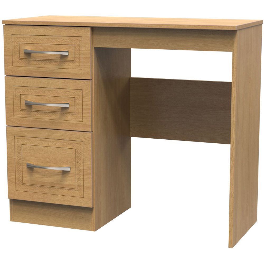 Crowndale Dorset 3 Drawer Modern Oak Dressing Table Ready Assembled Image 2