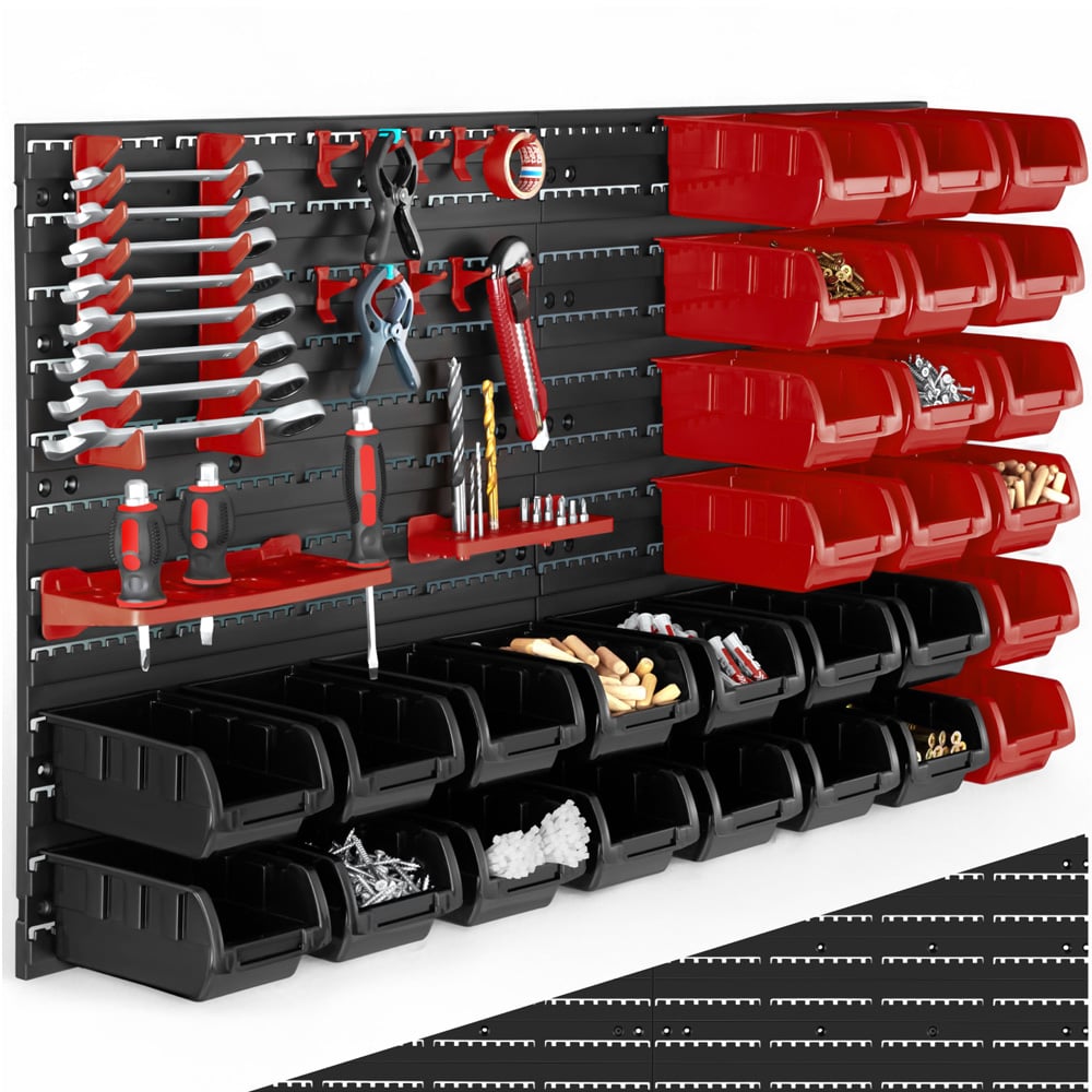 Tectake 28 Stacking Boxes and Tool Holders Small Parts Organiser Image 2