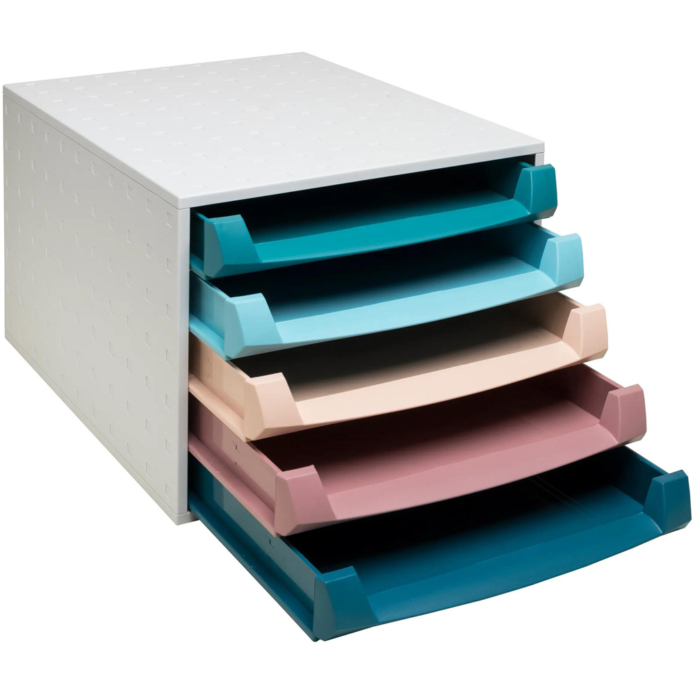Exacompta Skandi 5 Drawer Multicolour Open Box Filing Unit Image 5