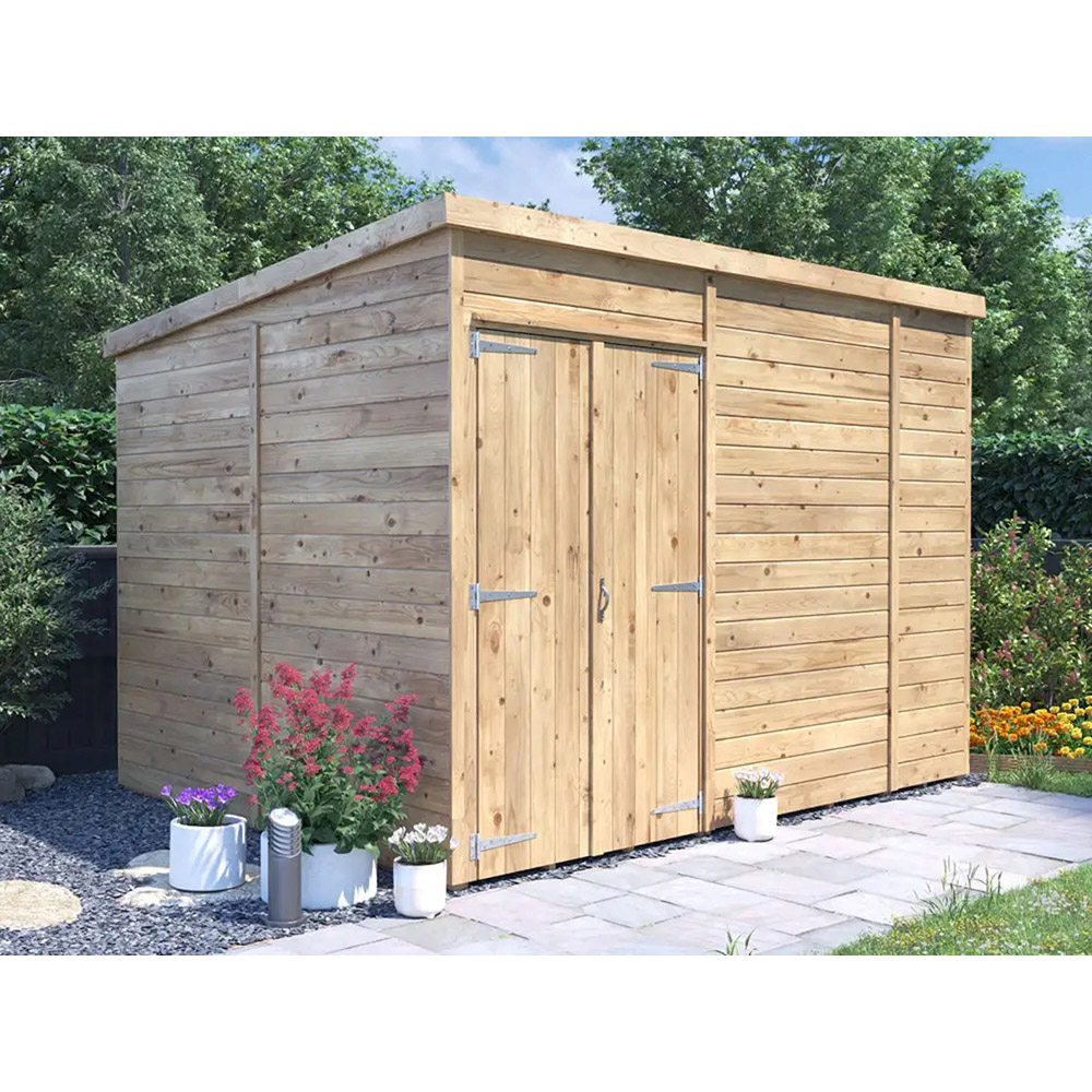 Dunster House Overlord 10 x 8ft Modular Brown Pent Workshop Shed Image 3