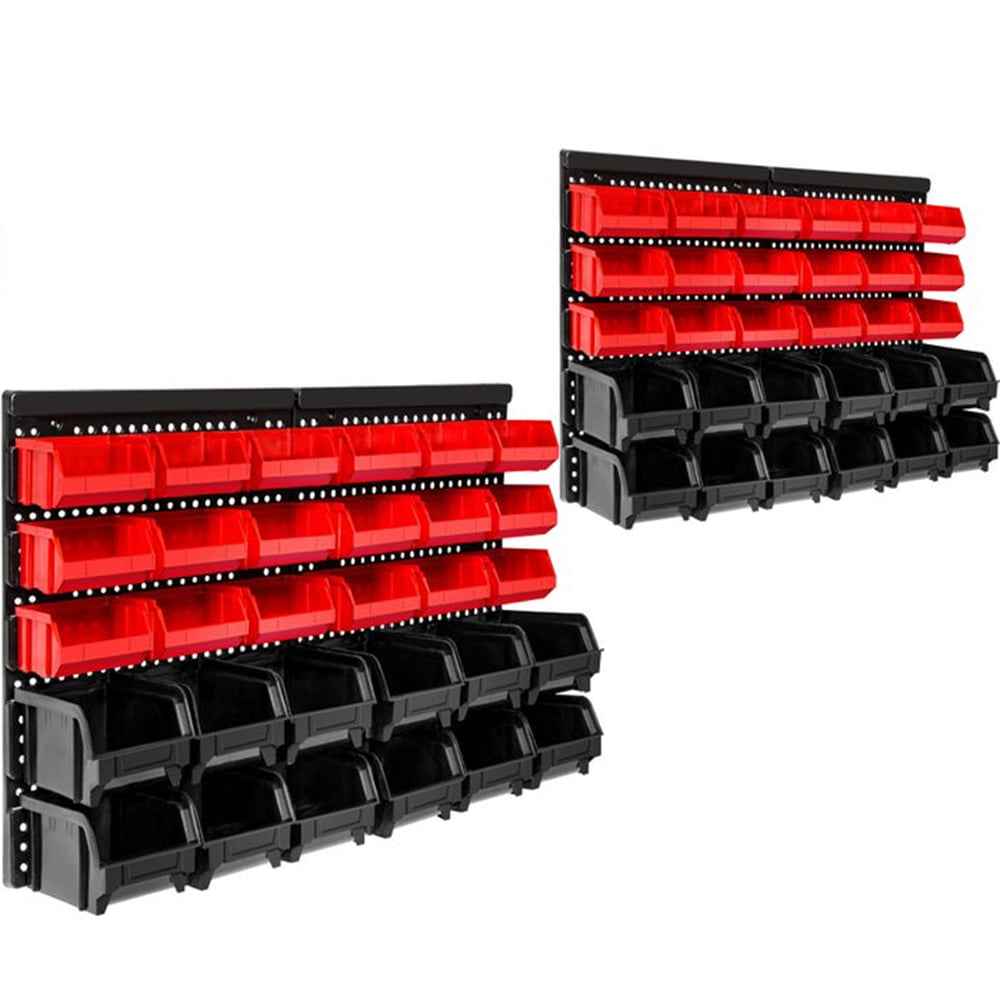 tectake 30 Shelf Wall Mounted Storage Organiser 2 Pack Image 1
