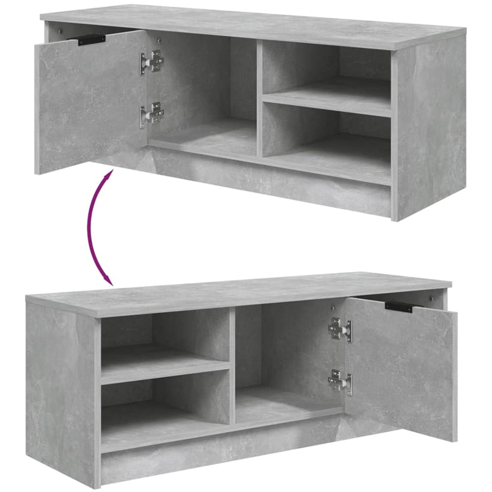vidaXL Single Door 2 Shelf Concrete Grey TV Cabinet Image 7