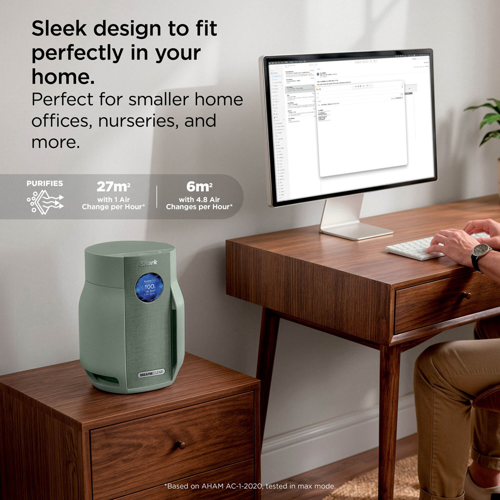 Shark BreatheClear HP062UKGN Sage Compact Air Purifier with NeverChange6 20W Image 4
