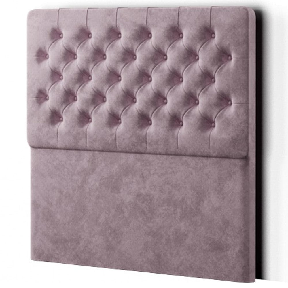 Eleganza Mary Chesterfield Single Blush Plush Floor Standing Headboard Image 2