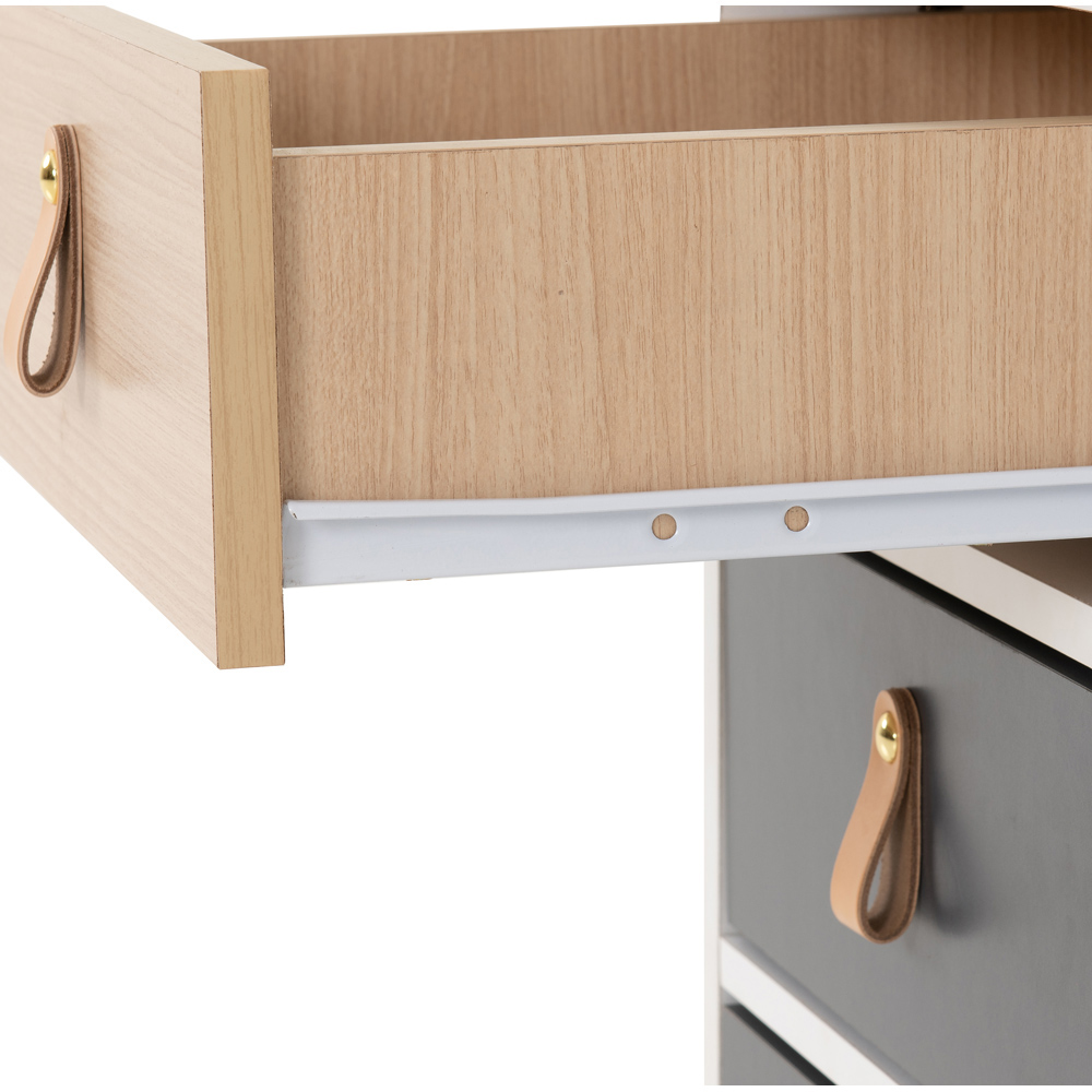 Seconique Brooklyn 3 Drawer Grey Oak Effect Bedside Table Image 6