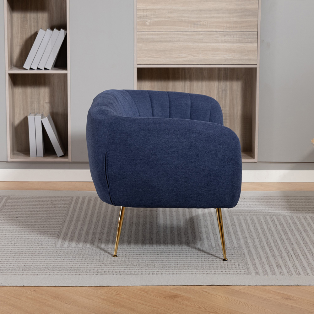 Artemis Home Stanton 2 Seater Denim Fabric Shell Accent Sofa Image 5
