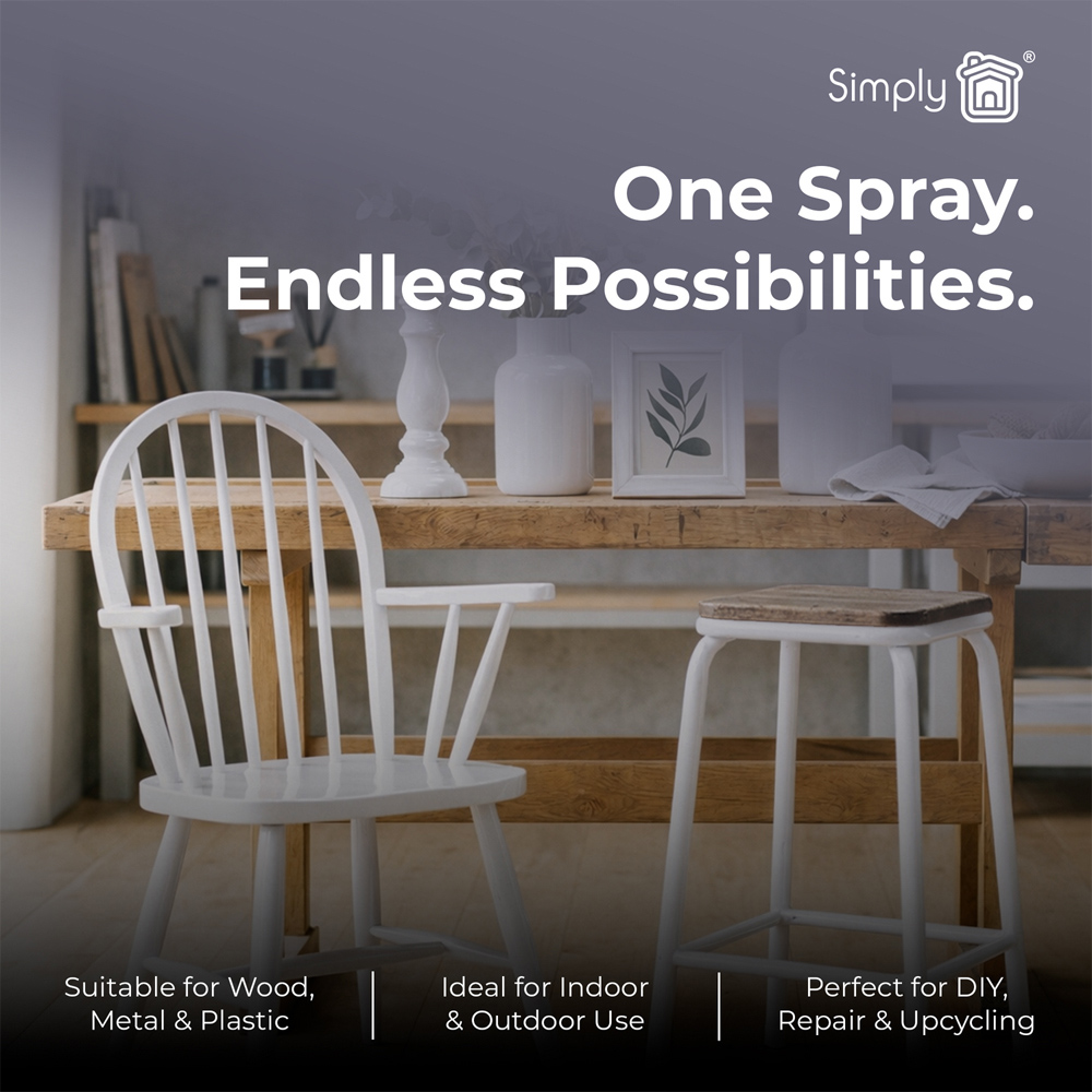 Simply Multipurpose Gloss Spray Paint White Image 5