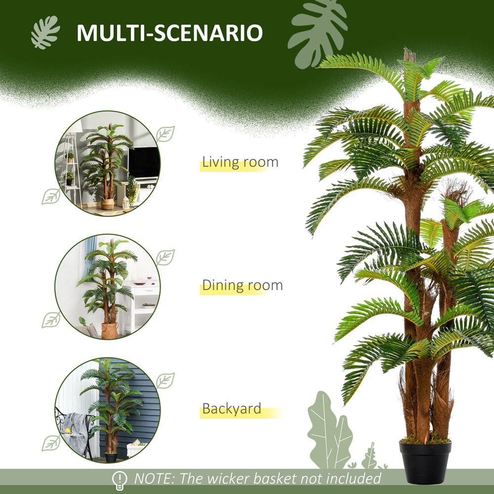 Outsunny Fern Tree Artificial Plant In Pot 5ft Image 4