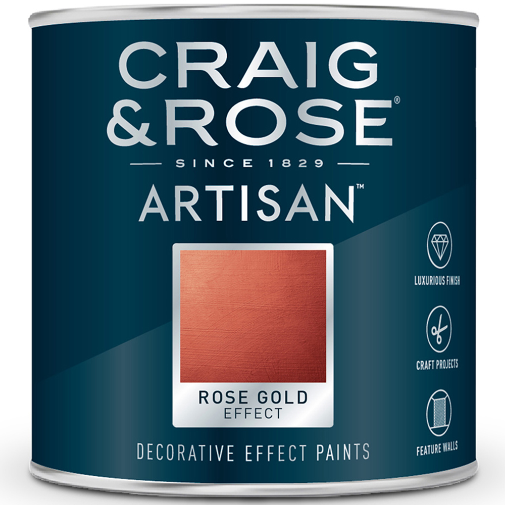 Craig & Rose Artisan Feature Wall Rose Gold Effect Paint 250ml Image 2