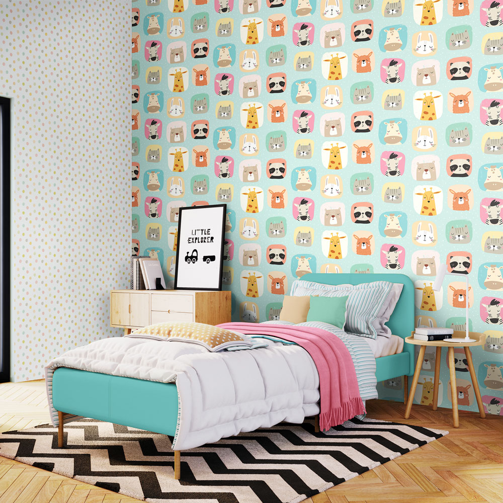 Hoopla Walls Peekaboo Picture Perfect Seafoam Wallpaper Image 2