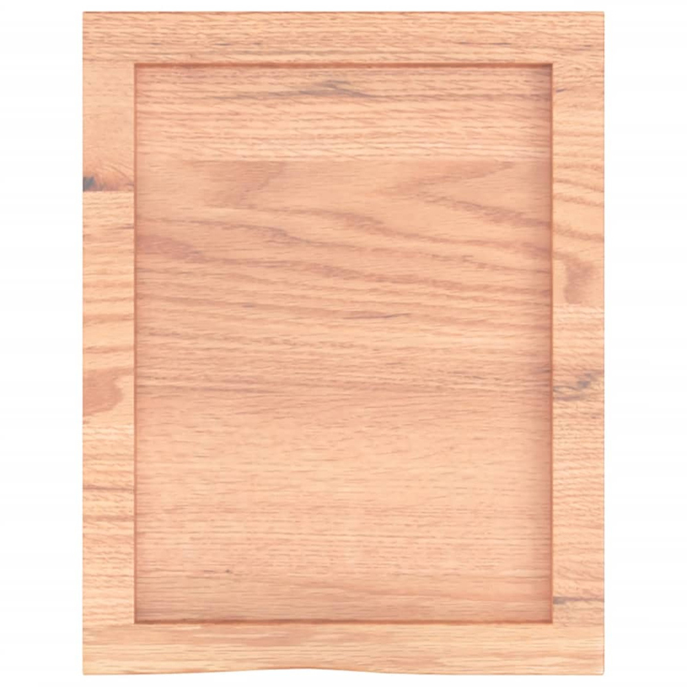 vidaXL 40 x 50 x 4cm Light Brown Treated Solid Wood Oak Wall Shelf Image 4