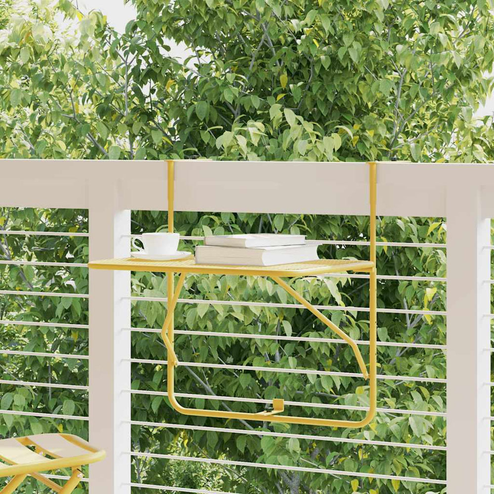 vidaXL Gold Steel Foldable Balcony Table 60 x 40cm Image 7
