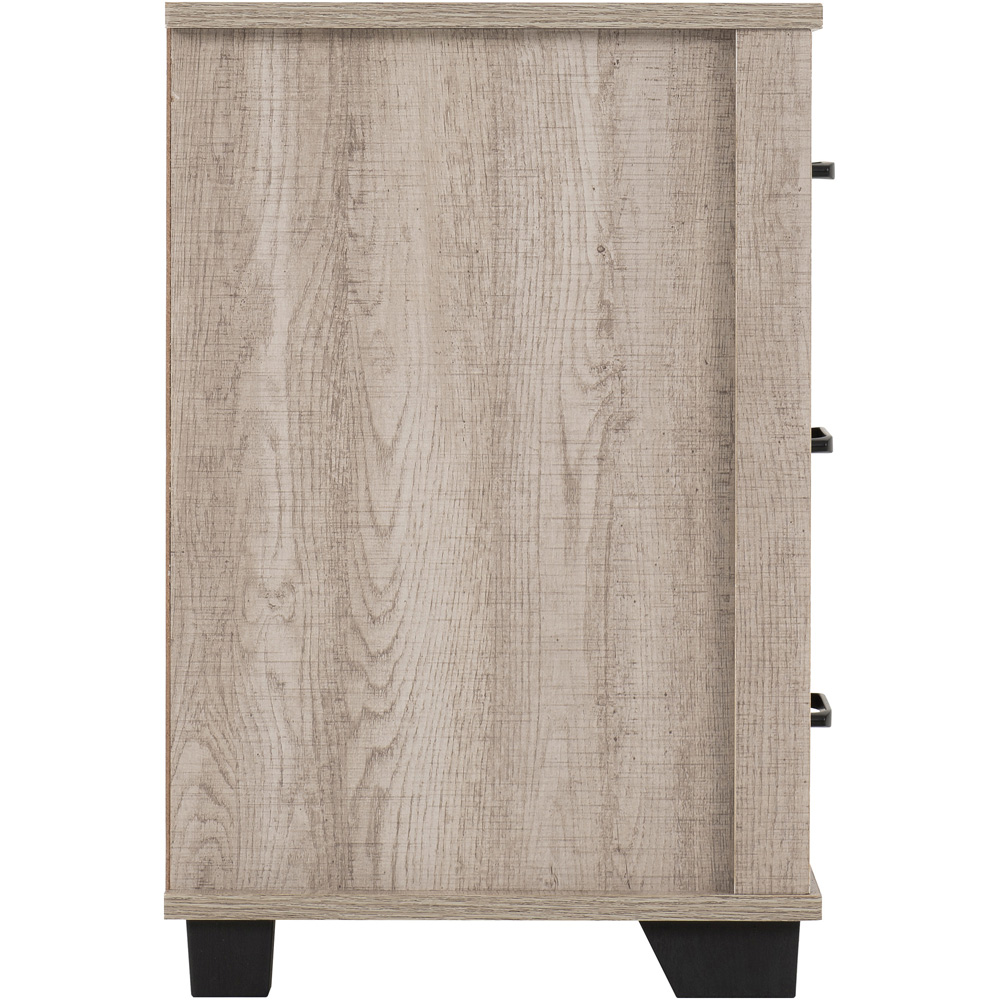 Seconique Oliver 3 Drawer Light Oak Effect Bedside Table Image 5
