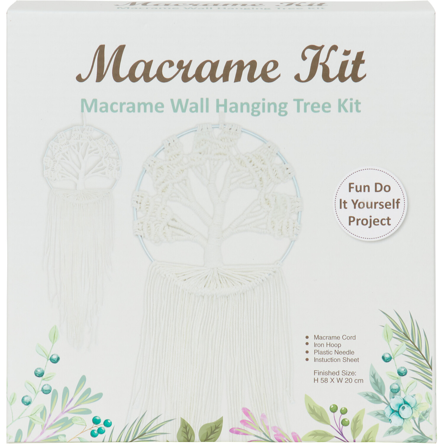 Macrame Wall Hanging Tree Kit - White Image 1