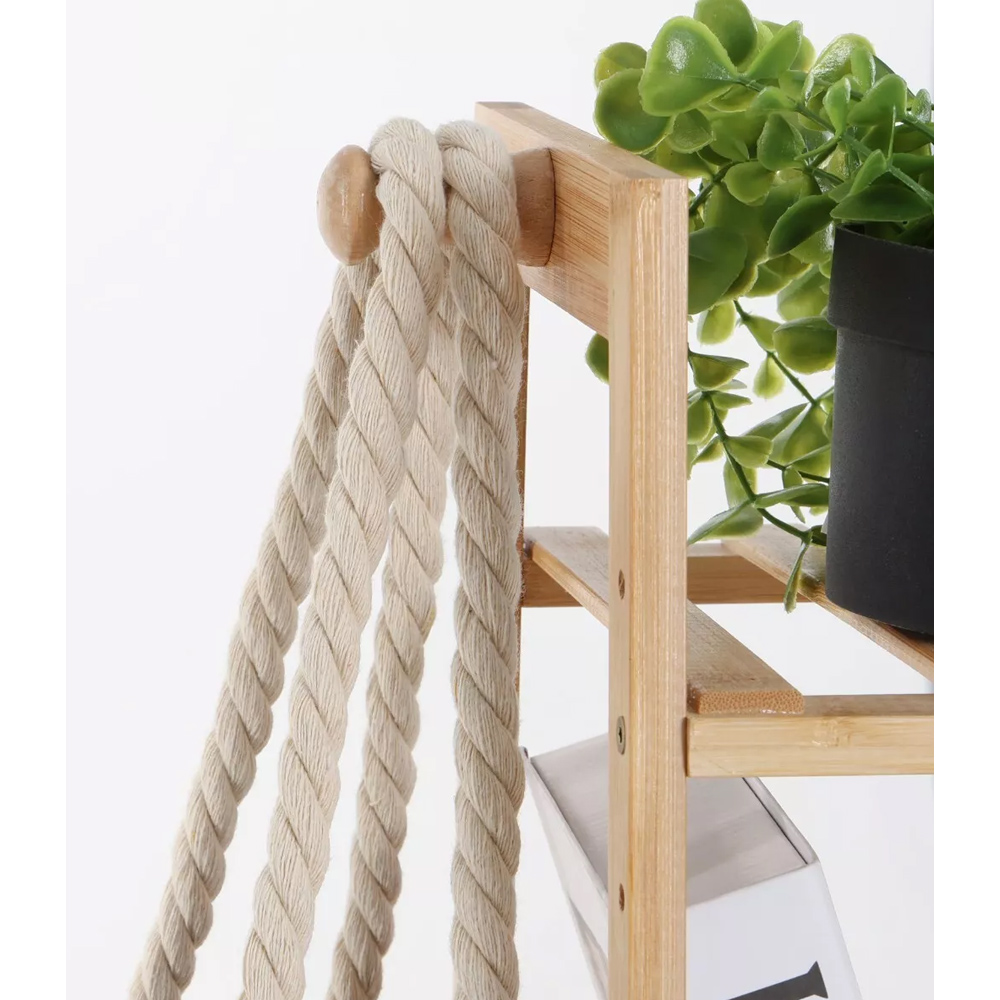 Modcraft 7 Shelf Bamboo Clothes Storage Rack with Hanging Rail Image 4