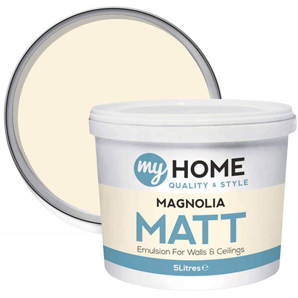 My Home Walls and Ceilings Magnolia Matt Emulsion Paint 5L Image 1