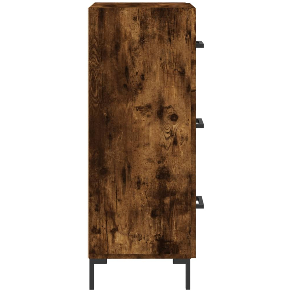 vidaXL 3 Drawer Smoked Oak Slim Sideboard Image 7