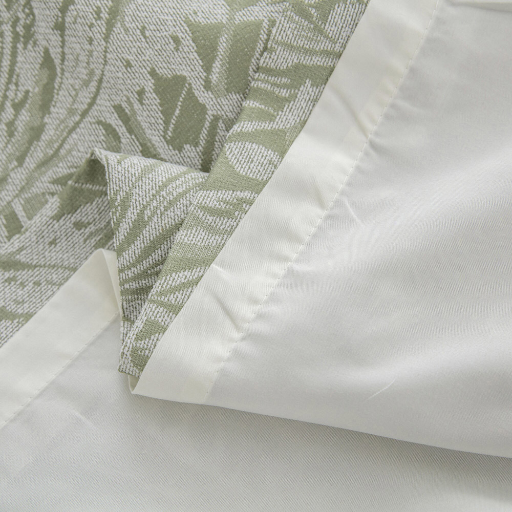 Alan Symonds Green Chenille Jacquard Lined Pencil Pleat Taped Top Curtains 168 x 229cm Image 4