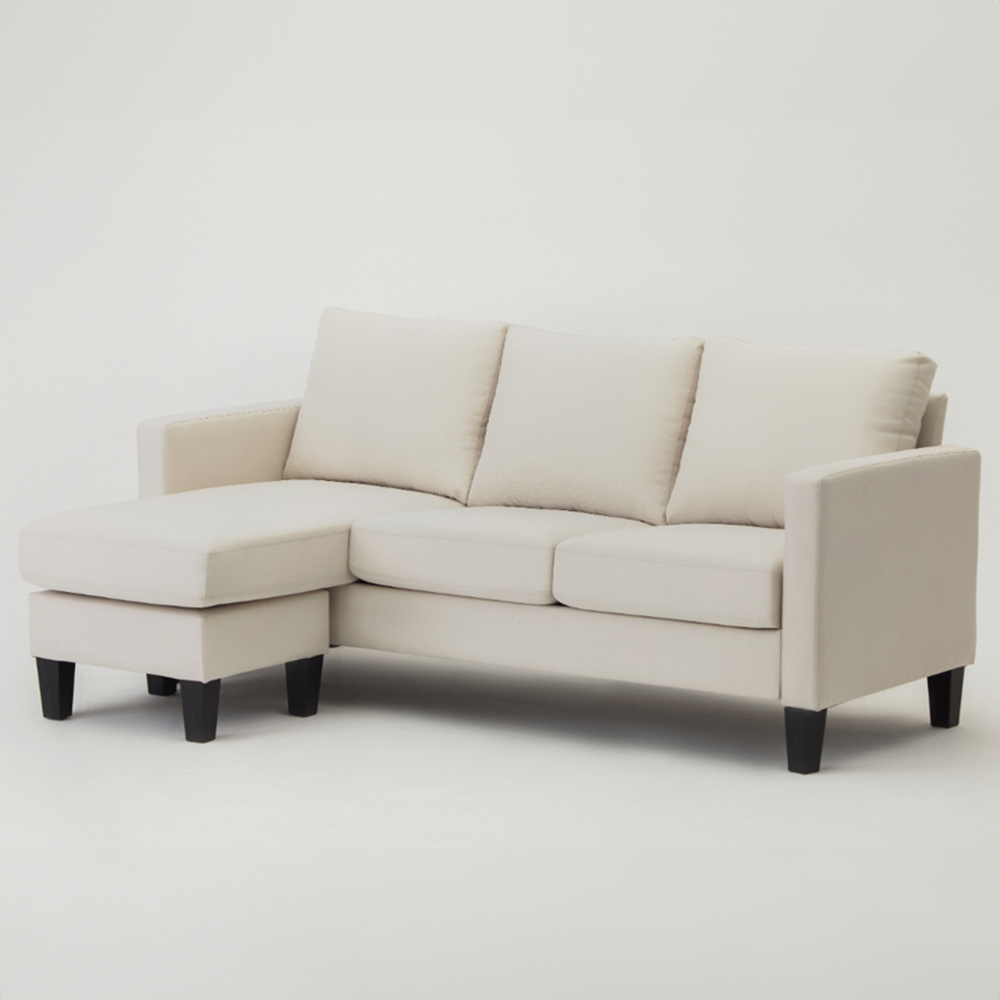 Home Detail Leah 3 Seater Cream Fabric L Shape Sofa Image 2