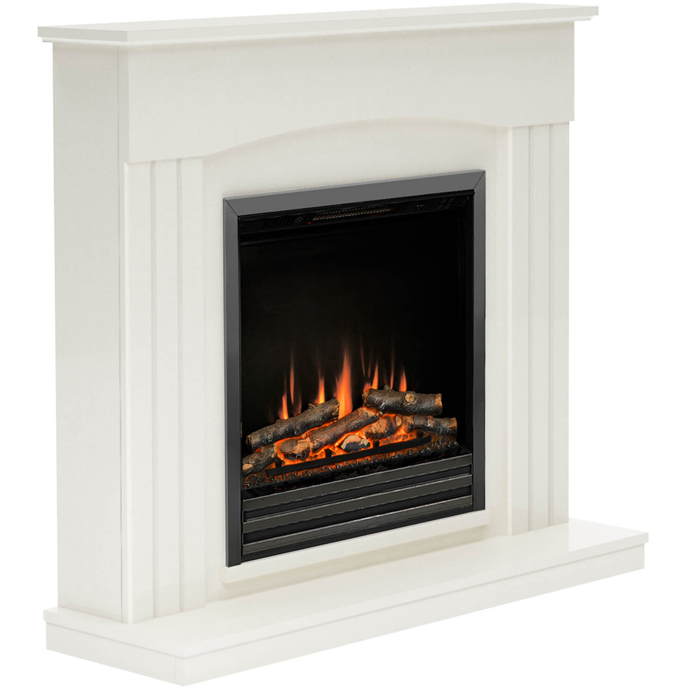 Be Modern Linmere Soft White Timber Electric Fireplace Suite 44 inch Image 1