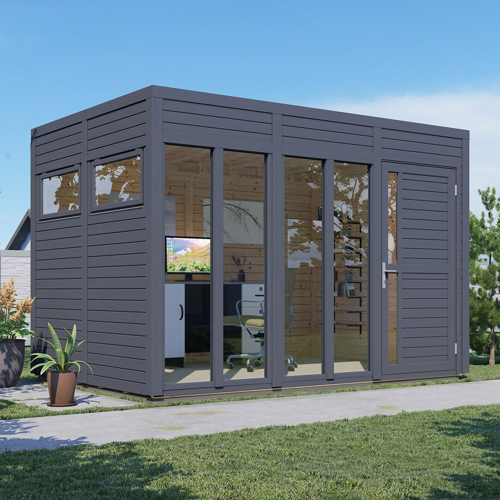 Rowlinson 11 x 8ft Anthracite Cubus 3 Garden Office Image 2