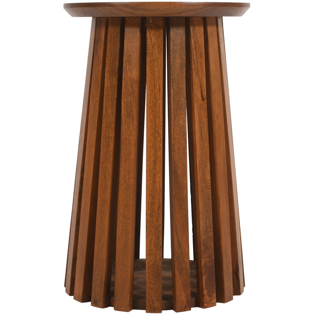 Brooklyn Slatted Mango Wood Side Table Image 2