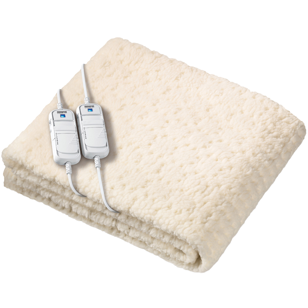 Beurer Monogram Komfort Double Cream Fleece Fitted Heated Mattress Cover with Dual Controller Image 1