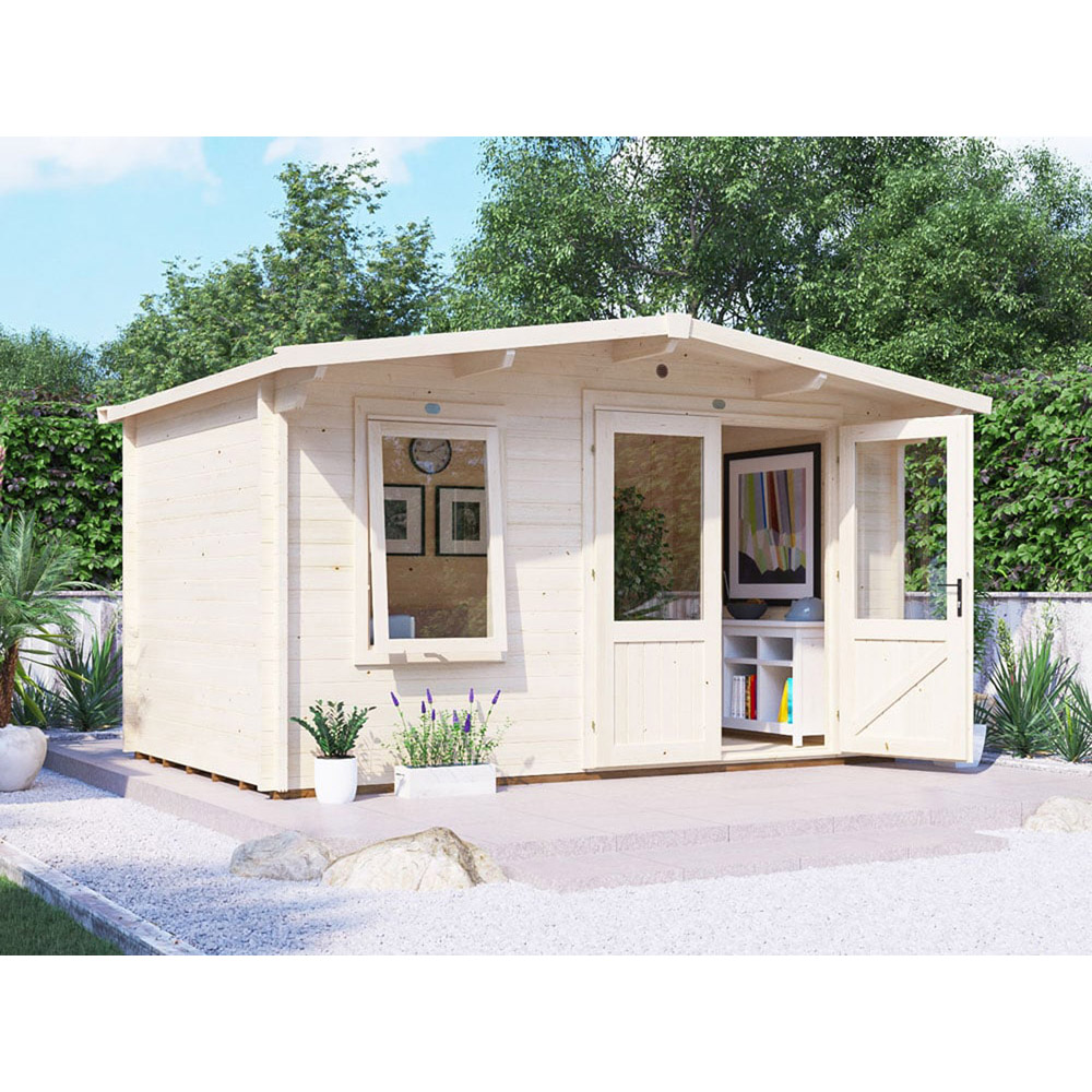 Dunster House Severn 13 x 8ft Brown Garden Log Cabin Image 2