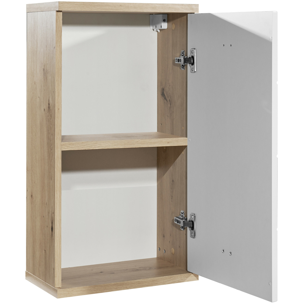Julian Bowen Pool Single Door White and Oak Wall Storage Unit Image 3