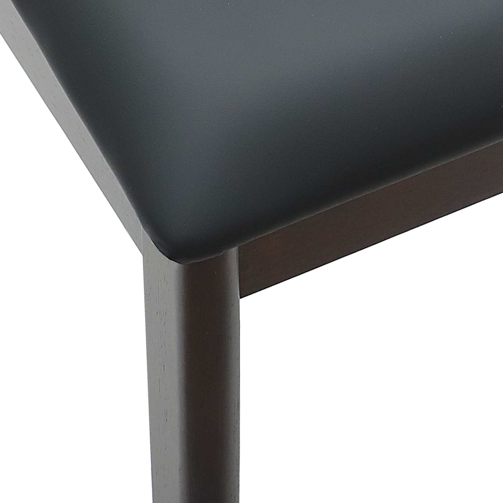 vidaXL Set of 2 Light Brown and Black Rubberwood Dining Chairs Image 5