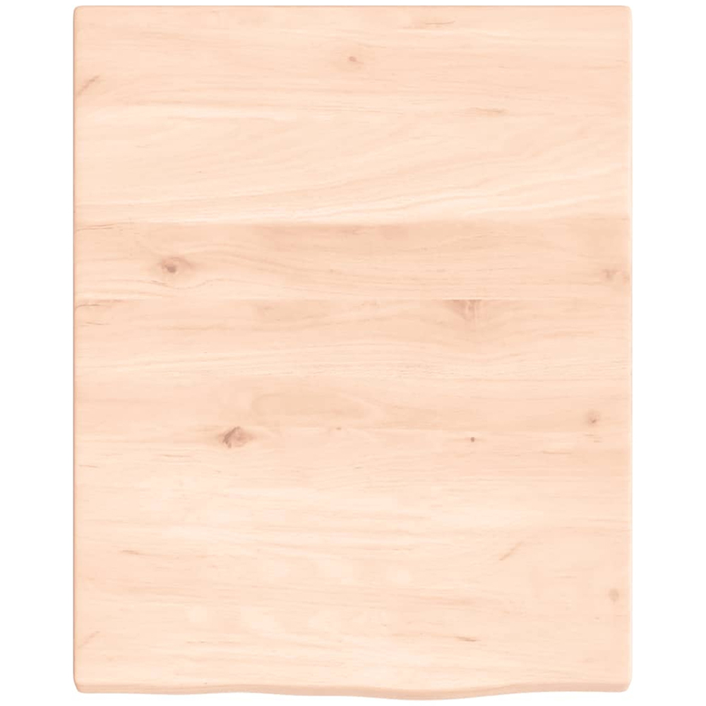 vidaXL 40cm Natural Untreated Solid Oak Wood Floating Wall Shelf Image 3