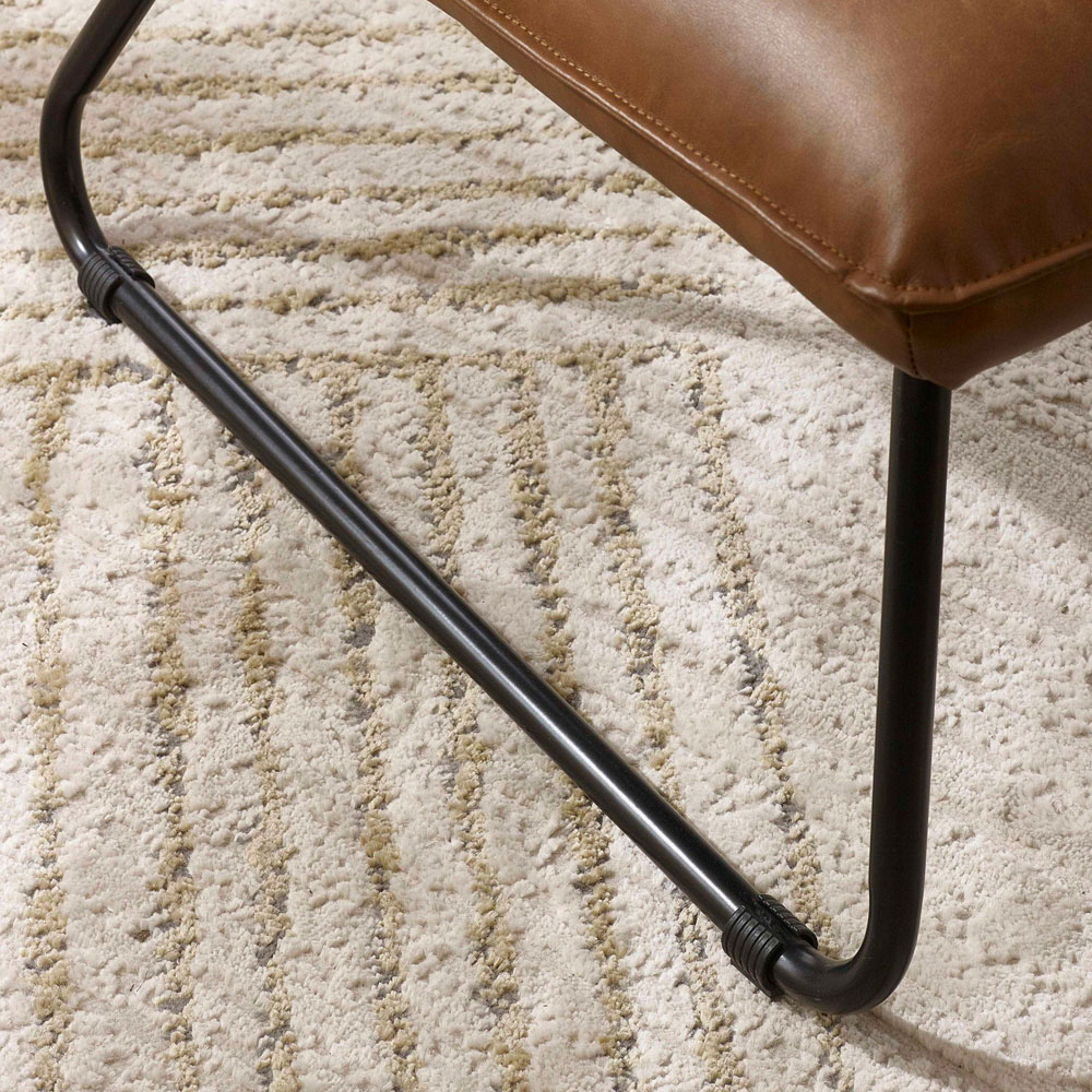 Julian Bowen Saxon Tan Brown Faux Leather Lounge Chair Image 7