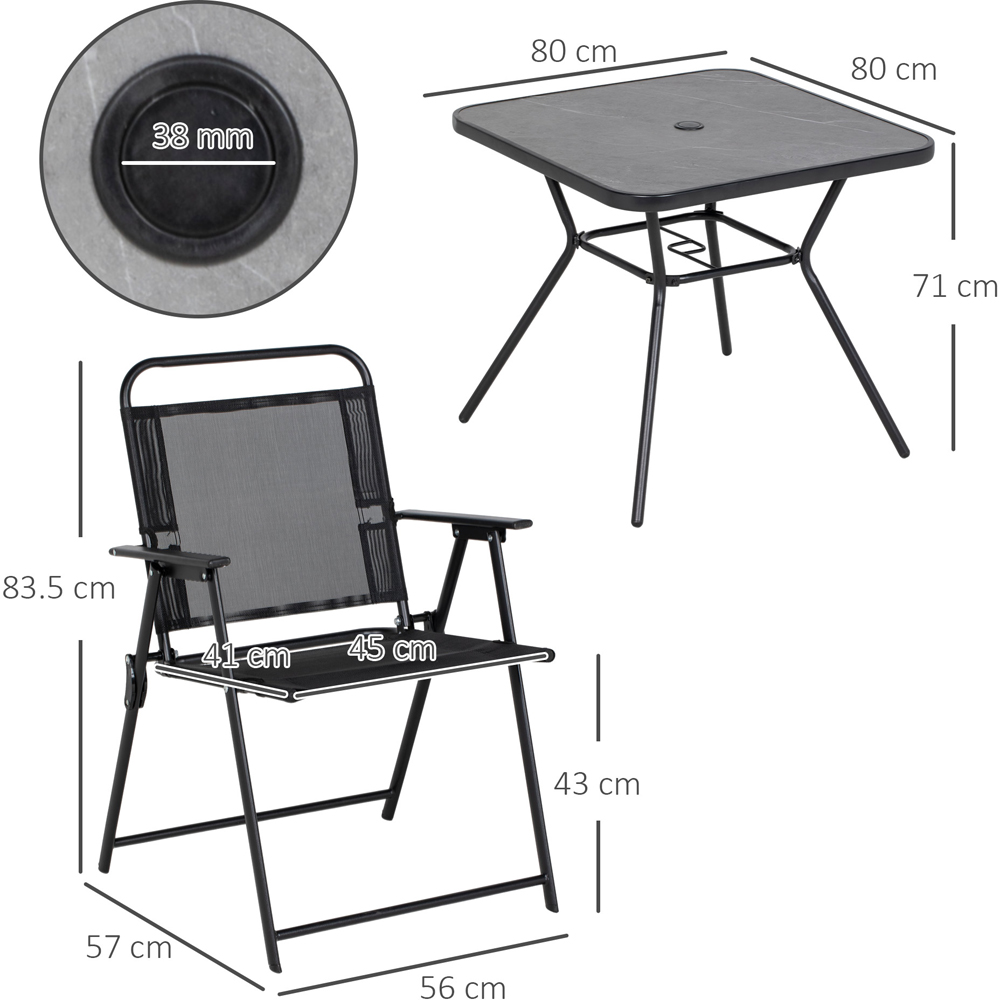 Outsunny 4 Seater Garden Dining Set with Umbrella Hole Grey Image 8