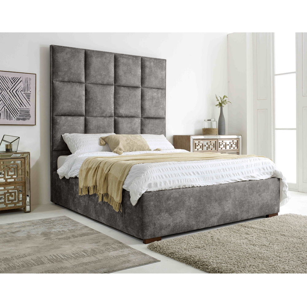 Eleganza Madelyn Double Grey Oakland Fabric Bed Frame Image 7