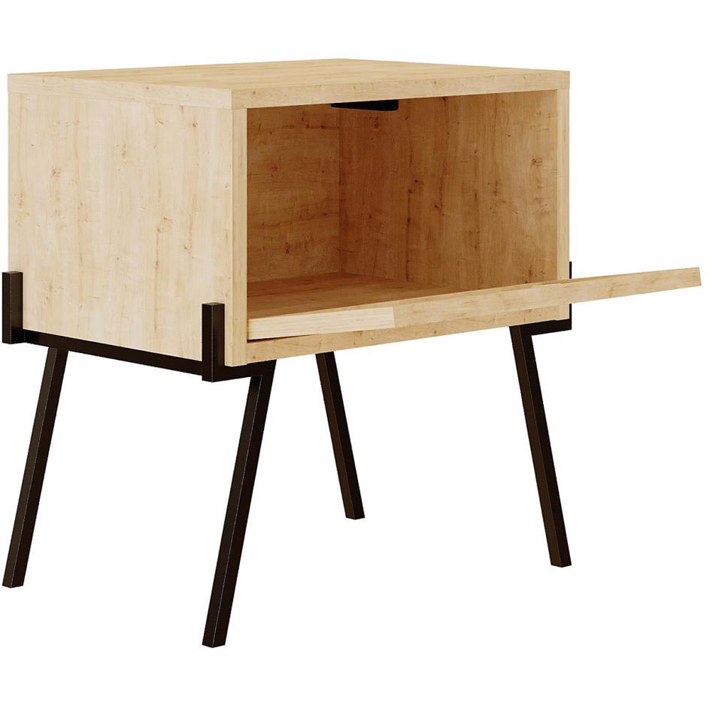 FWStyle Naive Single Door Oak Bedside Table Image 5