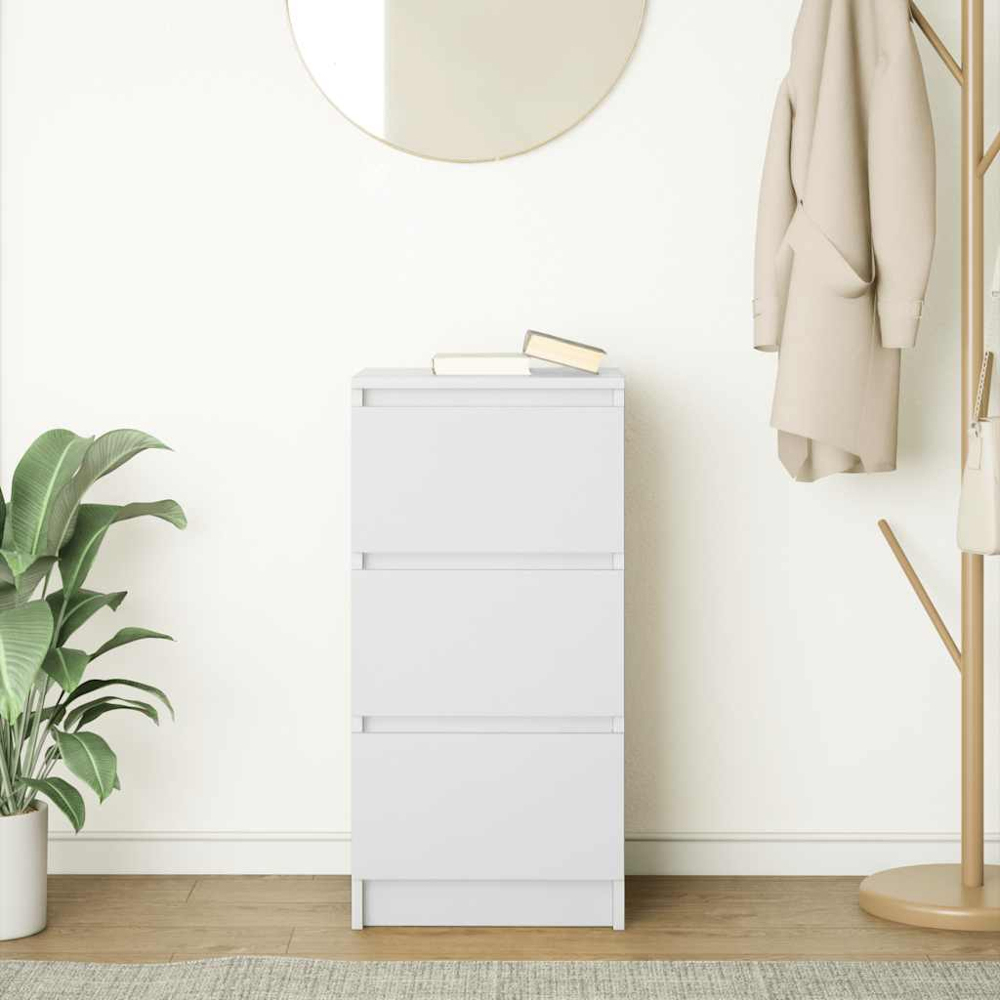 vidaXL 3 Drawer White Sideboard Image 3